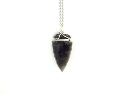 BLACK OBSIDIAN ARROWHEAD PENDANT