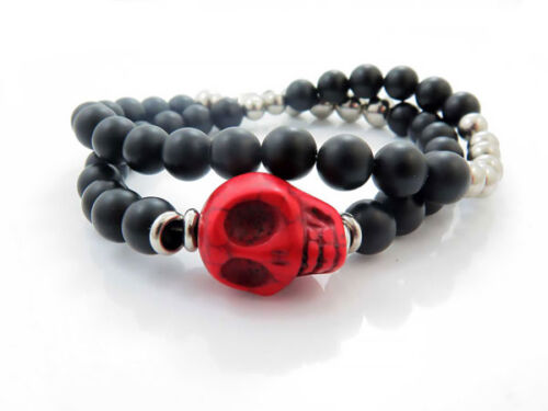 ONYX RED SKULL BRACELET