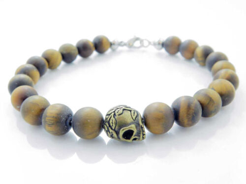 TIGER EYE SKULL BRACELET