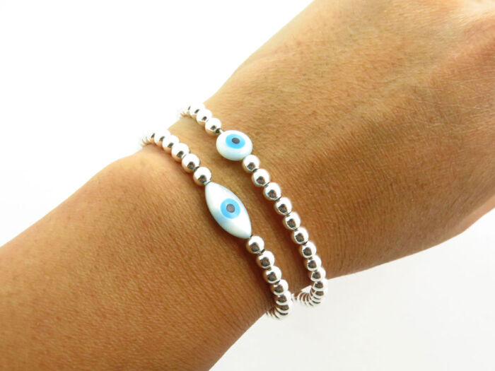 silver evil eye bracelet