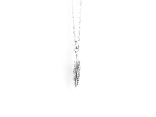 SILVER FEATHER PENDANT