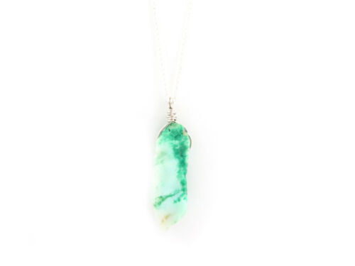 Chrysoprase wand pendant