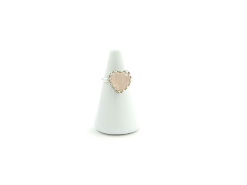 HEART ROSE QUARTZ RING