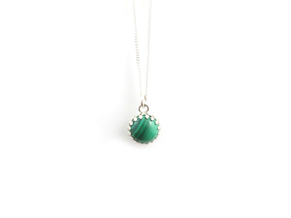 Malachite silver pendant