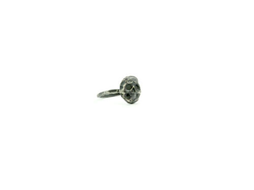 DARKENED SKULL SILVER RING