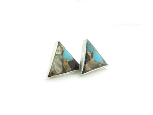 Abalone Turquoise triangle studs