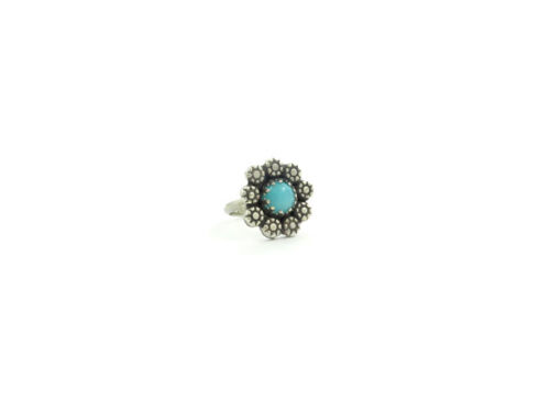 AMAZONITE FLOWER SILVER RING