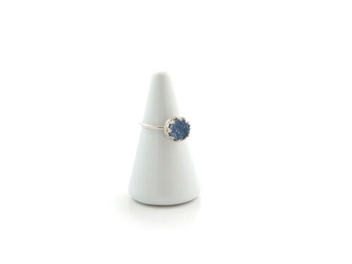 Blue druzy agate ring