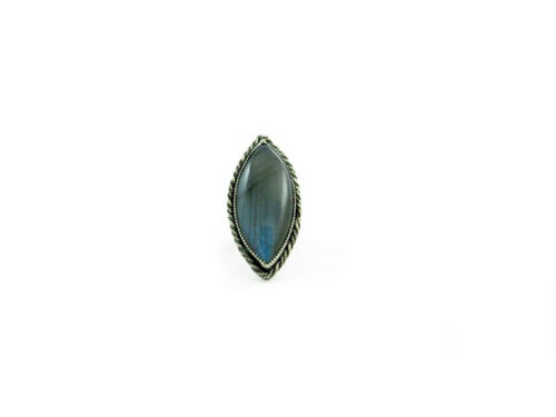 MARQUISE LABRADORITE SILVER RING