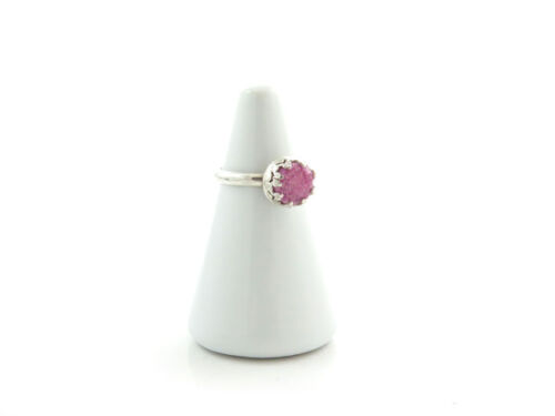 Pink Agate druzy ring