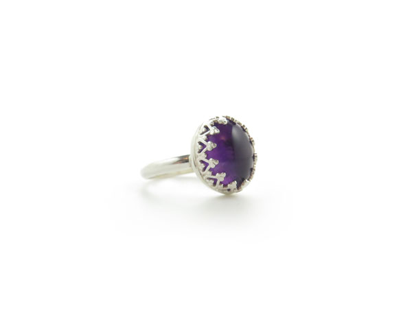 Amethyst silver ring