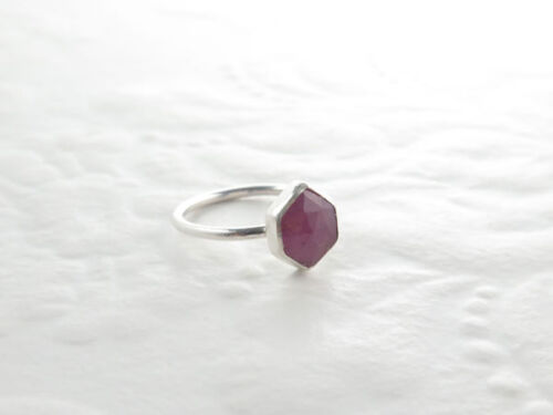 Pink Sapphire hexagon ring