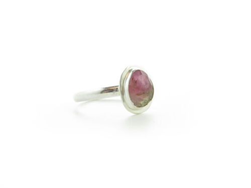 Watermelon Tourmaline silver ring