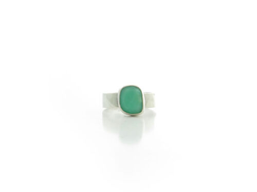 Chrysoprase faceted ring