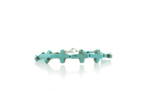 Howlite cross bracelet