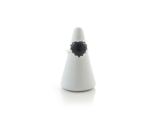 Black Onyx heart ring