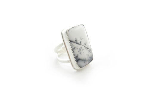 Dendritic Opal rectangular ring