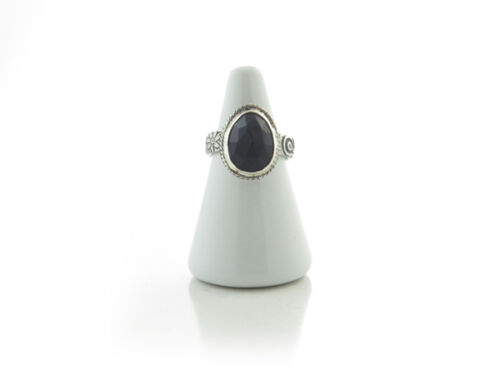 Black Onyx faceted ring