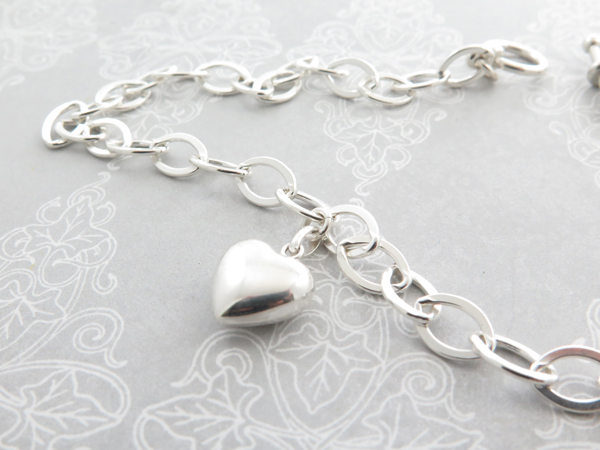 Silver chain heart necklace