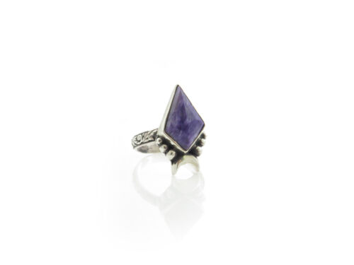 Charoite kite moon ring