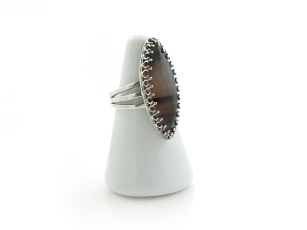 Montana agate marquise ring