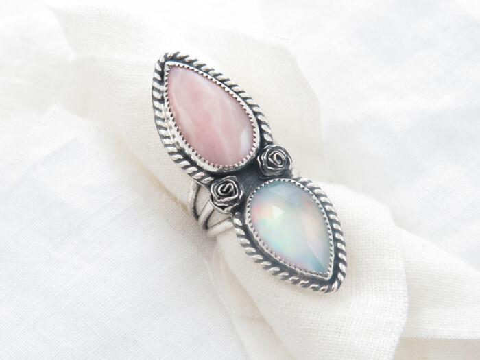 roses and opals ring