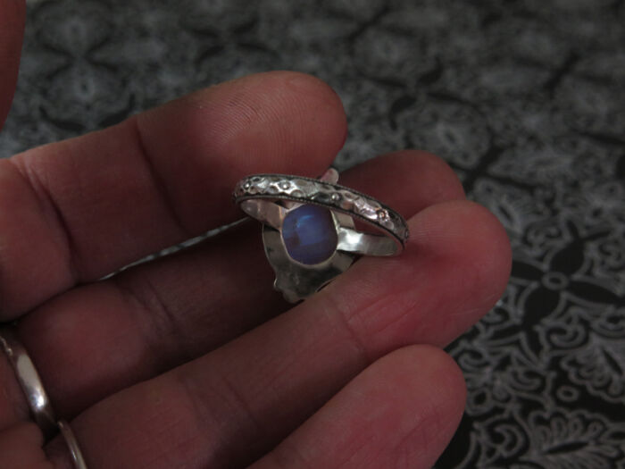 Moonstone dot ring