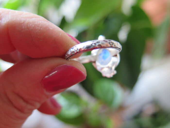 moonstone dot ring