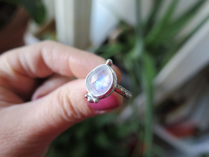 moonstone dot ring