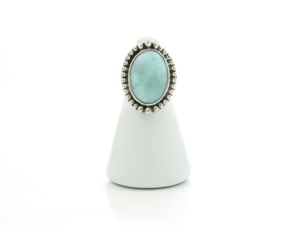 oval larimar silver ring